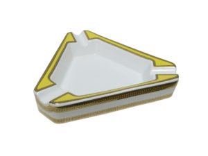 Cinzeiro de Cerâmica Triangular para 3 Branco