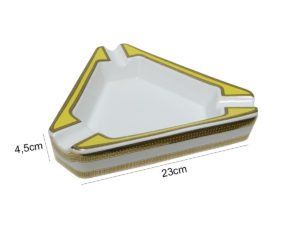 Cinzeiro de Cerâmica Triangular para 3 Branco